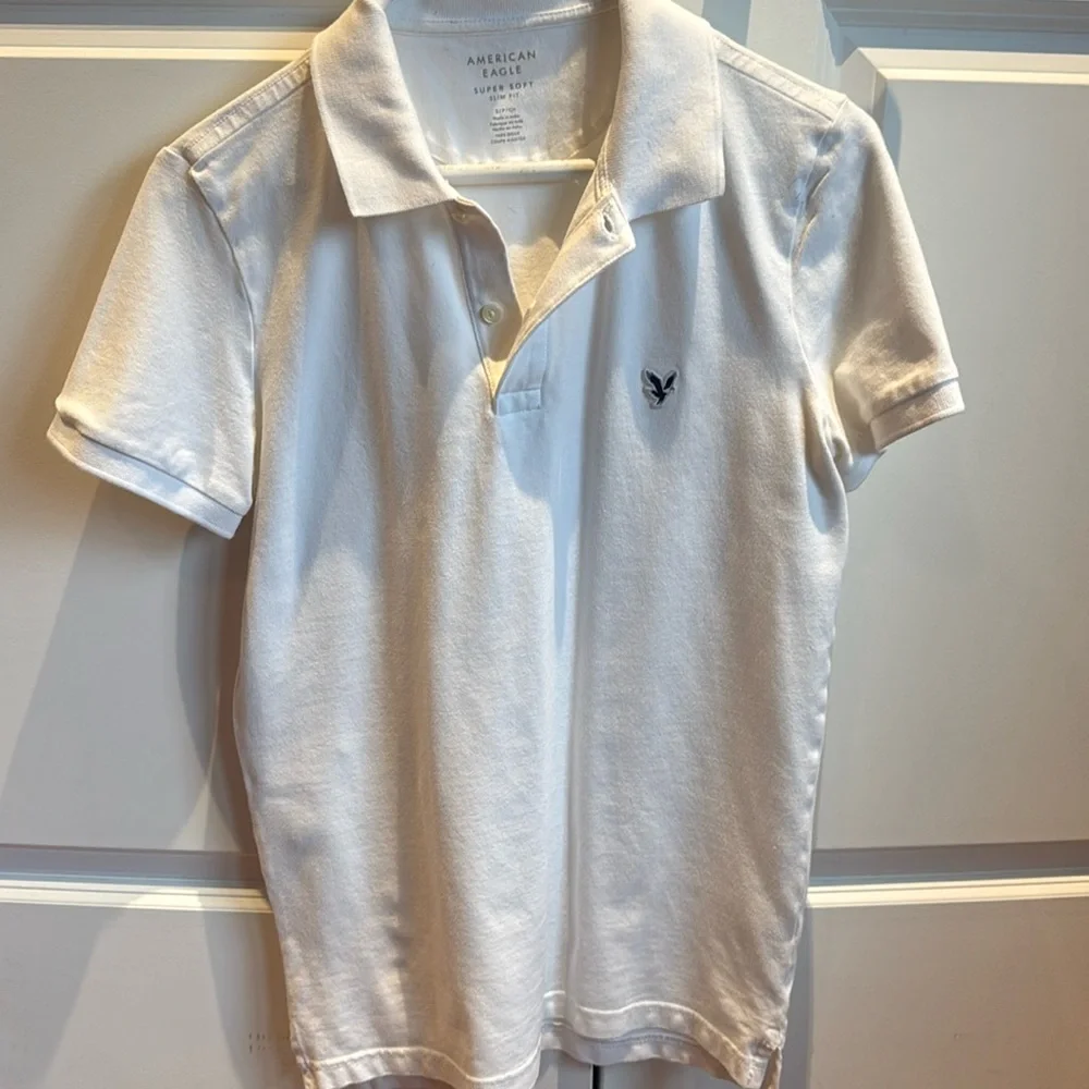 American Eagle polo slim fit white size small used - Picture 1 of 1